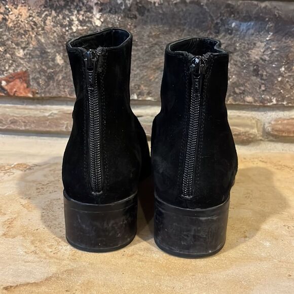 Oak Black Suede Point Toe Ankle Boots - Picture 5 of 9